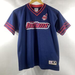 Cleveland Indians Chief Wahoo Jersey Shirt Haddad Apparel Boys Large (M 12-14)